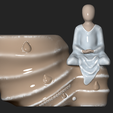 Imagen7.png Suculent pot human meditating for 3D print