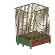 bird_cage-01 v30-10.png House Style Economy bird cage for finches, canaries, parakeets and other small birds 3d print cnc
