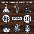 Harry-Potter.jpg STL file PACK 9 " HARRY POTTER " / KEY CHAIN KEY RINGS・Model to download and 3D print