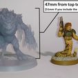 47mm from top to bottom (51mm if you include the 50mm base) A cursed & tormenting mutant abomination of Chaos #1