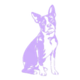 Boston terrier - Body.stl Wall silhouette - Boston terrier - Body