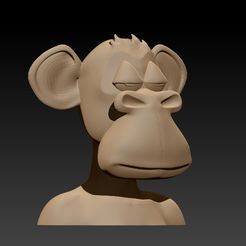 BPR_Composite.jpg Archivo STL Bored Ape Monkey NFT Bust・Modelo de impresora 3D para descargar, Fishoox