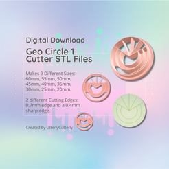 Cover-7.png Clay Cutter STL File Geo Circle 1 - Modern Earring Digital File Download- 9 sizes & 2 Cutter Versions, cookie cutter