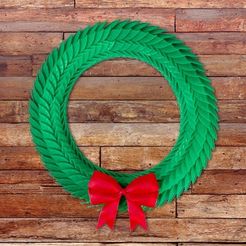wreath-T_display_large.jpg Free STL file Holiday Wreath・3D printable model to download