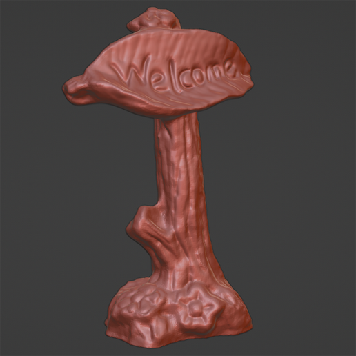 Fairy Garden Welcome Post 3D model