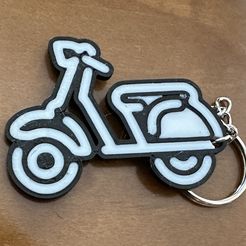 STL, OBJ, 3mf, Keychain, Vespa, Piaggio, Scooter, Italia, Italian
