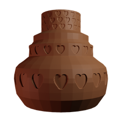 render.png Free STL file Valentine's Day Romantic Hearts Vase・3D printable model to download