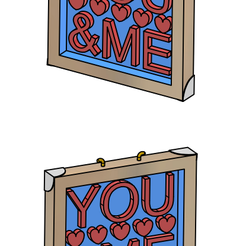 Bild_01-Farbe.png STL file Picture/hanger "YOU&ME" Valentine's Day/Love gift・3D printable model to download
