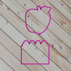 2.png Бесплатный STL файл Яблоко COOKIE CUTTER и карандаши・Модель 3D-принтера для скачивания