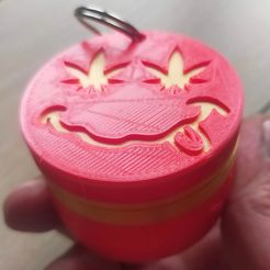 2.jpg Fichier STL gratuit PORTE-CLÉS CONTENANT DE L'HERBE 2・Modèle à télécharger et à imprimer en 3D