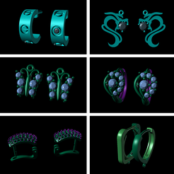 Untitled-1.png Fichier 3D Sets de boucles d'oreilles pour femmes 3dm STL Model Print 3D・Plan imprimable en 3D à télécharger
