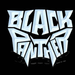 Black-Panter.png Black Panther Lettering with Panther Design - Puissance et élégance