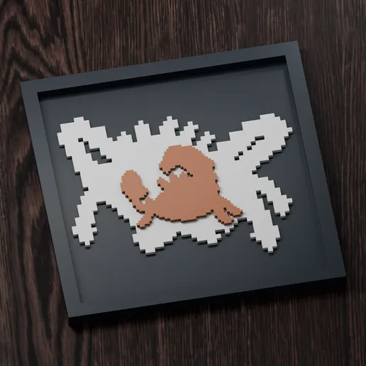 Kingler - Pokemon Silhouette Frame | Box sprite | STL