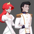 9.png ARIEL PEQUENA SEREIA COM PRÍNCIPE ERIC CASAMENTO ANIMAÇÃO DISNEY PERSONAGEM ESTÁTUA PRINCESA IMPRESSÃO 3D