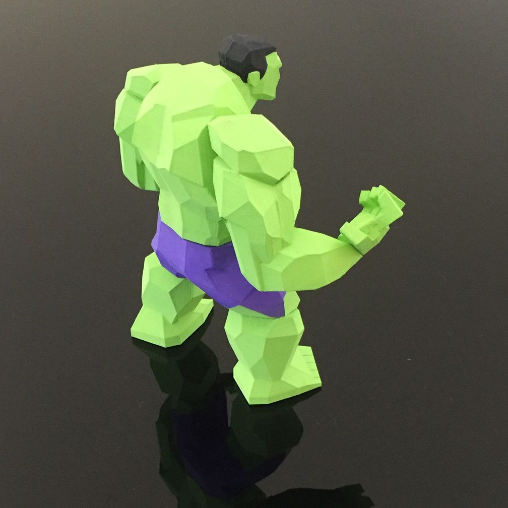 06.JPG Télécharger fichier STL Faible Poly Hulk • Objet à imprimer en 3D, biglildesign