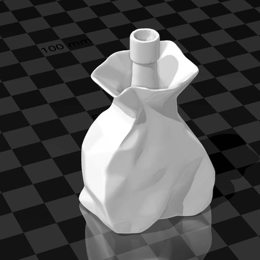 brown paperbag with bottle 3D model