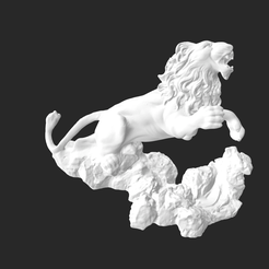 Prev_3.png STL file Lion in motion・3D printer model to download