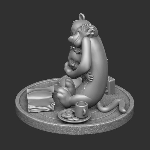 14.jpg Calvin y Hobbes para la impresión 3d stl abrazo modelo