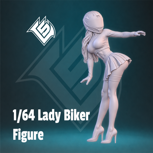 Lady Biker 1:64 Female Motorcycle Diorama Figure