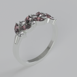 8.png Marquise & Round Diamond Cluster Ring | 3D Printable