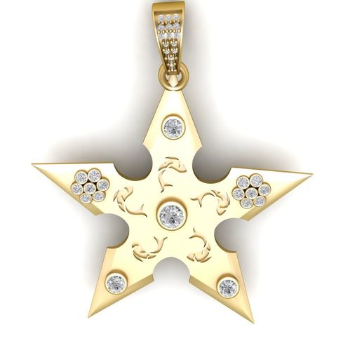 Golden Star Diamond Pendant