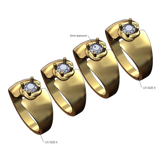 5mm diamond US SIZE 9. US SIZE 6 Archivo STL Anillo de diamante trenzado de 5 mm de ancho, tallas 6 a 9, modelo de impresión 3D・Plan imprimible en 3D para descargar, RachidSW