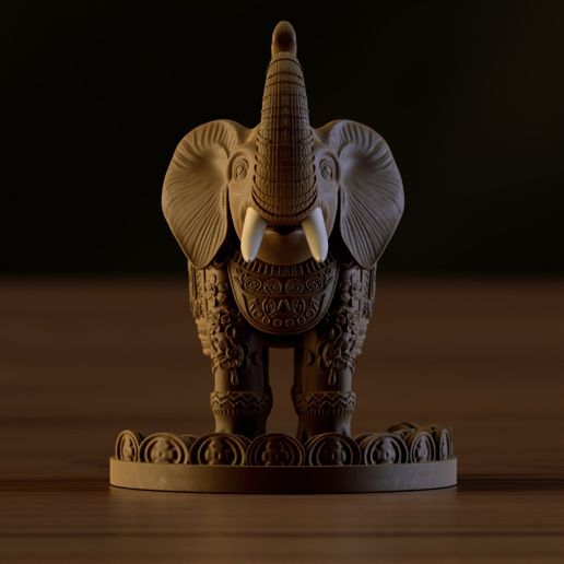 EC5.jpg Auspicious Elephant - "Gajraj" 3D STL File for DIY Home Decor