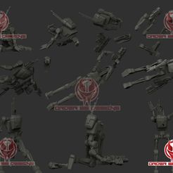 Destroyed-droids-Back-Inked1.jpg Файл 3D Погибшие боевые дроиды - масштаб легиона・3D-печатный дизайн для загрузки, Order66Designs
