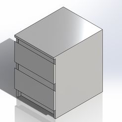 1.jpg Fichier 3D 1.6 Échelle Table de chevet Ikea malm style pour la poupée Barbie (Maison de poupée)・Modèle pour imprimante 3D à télécharger