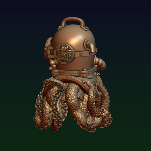 9.png Diving helmet with octopus