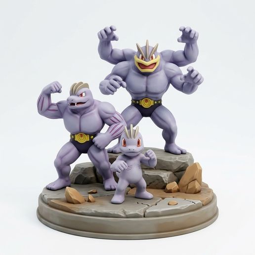 Machop, Machoke & Machamp – 3D Printable Figure | STL
