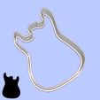 13-2.jpg Music cookie cutters - #13 - guitar body shapes - Fender Stratocaster