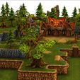 0.jpg MIDDLE AGES MEDIEVAL PEASANT FIELD TOWN TREES HOUSE TERRAIN 3D MODEL