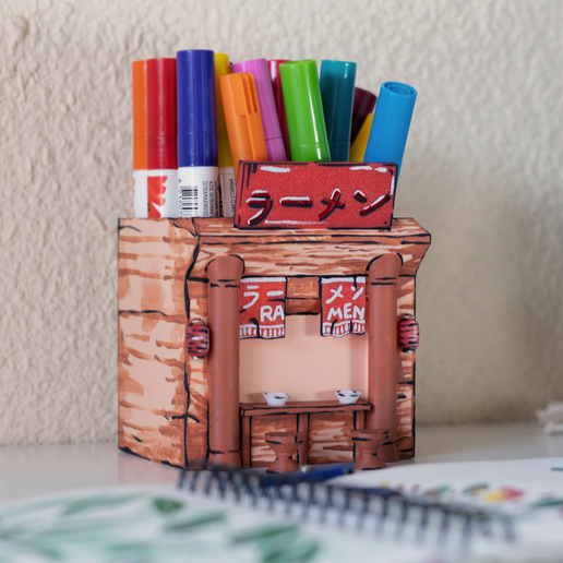 🍜 Japanese Ramen Stand Japanese Ramen Pot Pencil Holder easy to
