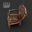 6.png 3D | STL | PRINT | MODEL | CHAIR FOR DOLL | BJD | ARMCHAIR | ROCOCO | INTERIOR | DOLL ROOM | OOAK | RESIN | COLLECTION