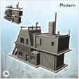 1-PREM.jpg Two-storey brick factory with chimney and steel beam (intact version) (7) - Modern WW2 WW1 World War Diaroma Wargaming RPG Mini Hobby