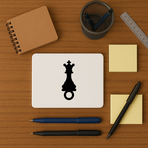 Chess pawn (king) key ring 3D model