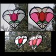 Tulip-Heart-Prints.jpg Tulip Heart Suncatcher Garden Decor with Stained Glass Effect