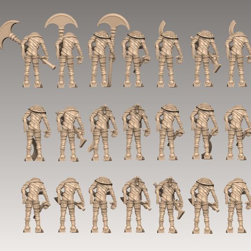mummy1-lineup-back.jpg 3D file Mummy Pack 1・3D printing idea to download, SharedogMiniatures