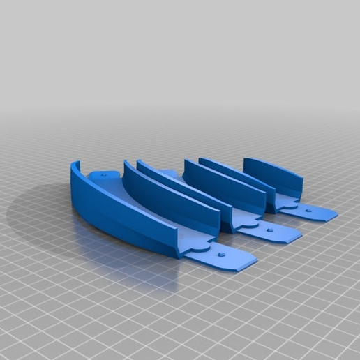Hot Wheel Track 45 deg Turn, 5 deg Bank w/ Improved Joiner (100mm, 150mm, 200mm Radius) - 3D model önizlemesi