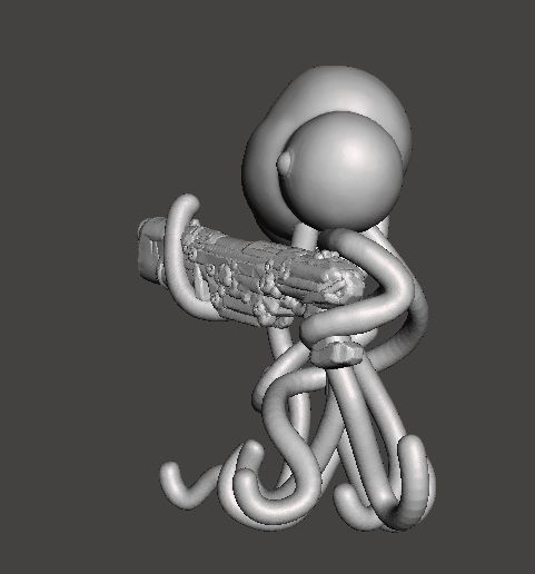 msmartianwlaser4.jpg METAL SLUG MARTIAN WITH LASER RIFLE MINIATURE MODEL FOR SCIFI GAMES RPG