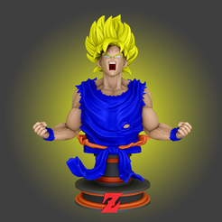 render_01.png 3D file Goku super sayajin bust - Dragon Ball Z・3D printer model to download