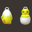 Pollito.png STL file earrings of chicks in shell・3D print model to download