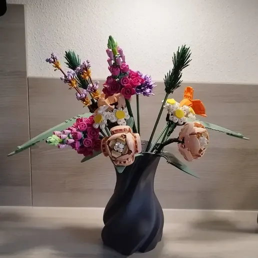 Blumenvase, optimal auch für LEGO Blumen | 3D Printable STL