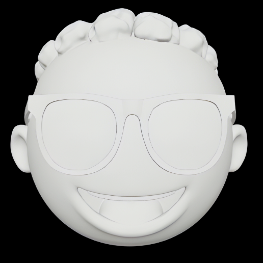 3D Cool Boy Face with Sunglasses - 3D model önizlemesi
