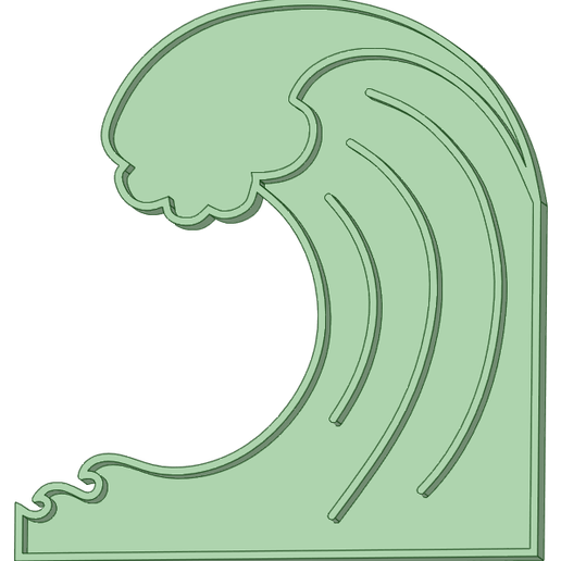 Sea wave cookie cutter - 3D model önizlemesi