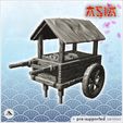 1-PREM.jpg Two-wheeled medieval wooden cart with market stall (2) - Medieval Asia Feudal Asian Traditionnal Ninja Oriental