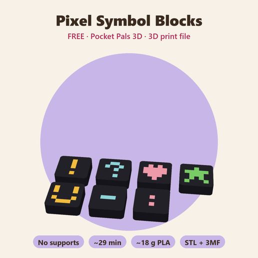 Pixel Symbol Blocks – Free Pixel Font Tiles, No Supports