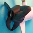 Optimized, power saving, toroidal propeller for 50lbs Electric trolling motors - 3 Blades - Small Size