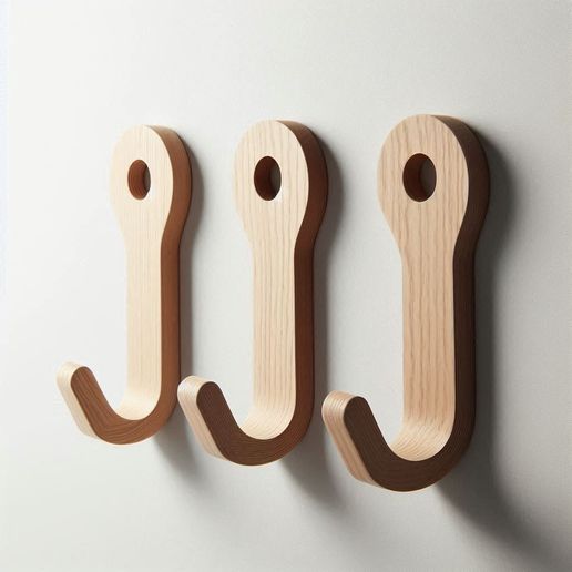 Wood Style Wall Mounted Decorative Hook Organizer Holder